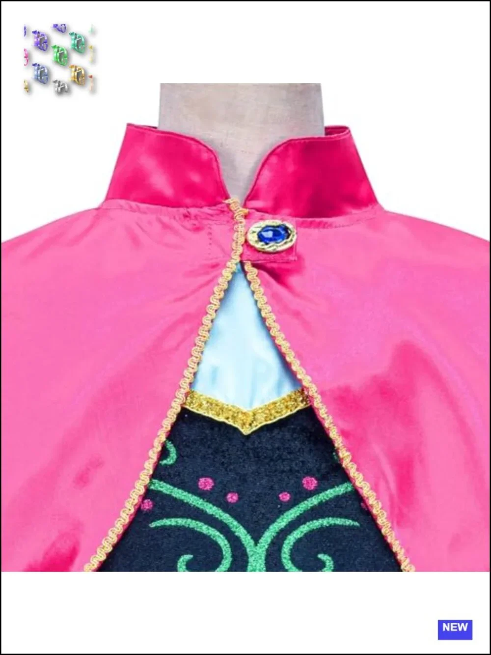 Girls Princess Dress Up Costume Cosplay with Cape Crown Wand